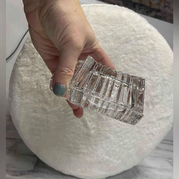 Vintage Elegant Cut Glass Romania Star Shaped Candy Dish Bowl And Lid - Picture 4 of 6